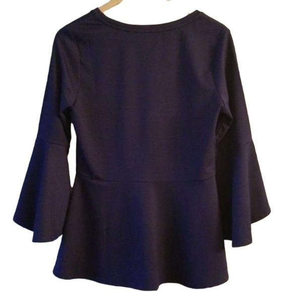 Pebble Knit Peplum  w/Cascade sleeves - Picture 2 of 5